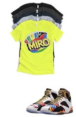 Custom Printed Shirt to Match Jordan 7 Retro Miro Wild Custom Sneaker Tee
