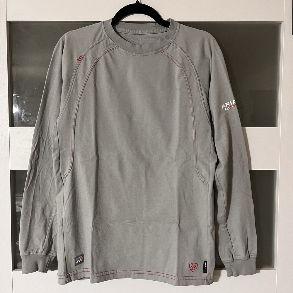 Ariat FR Shirt Mens Small Gray Long Sleeve Flame Resistant Workwear