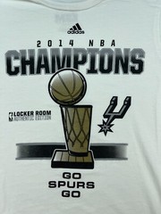 Adidas 2014 NBA Champions Shirts Locker Room Go Spurs Go White Med 3 stripe life