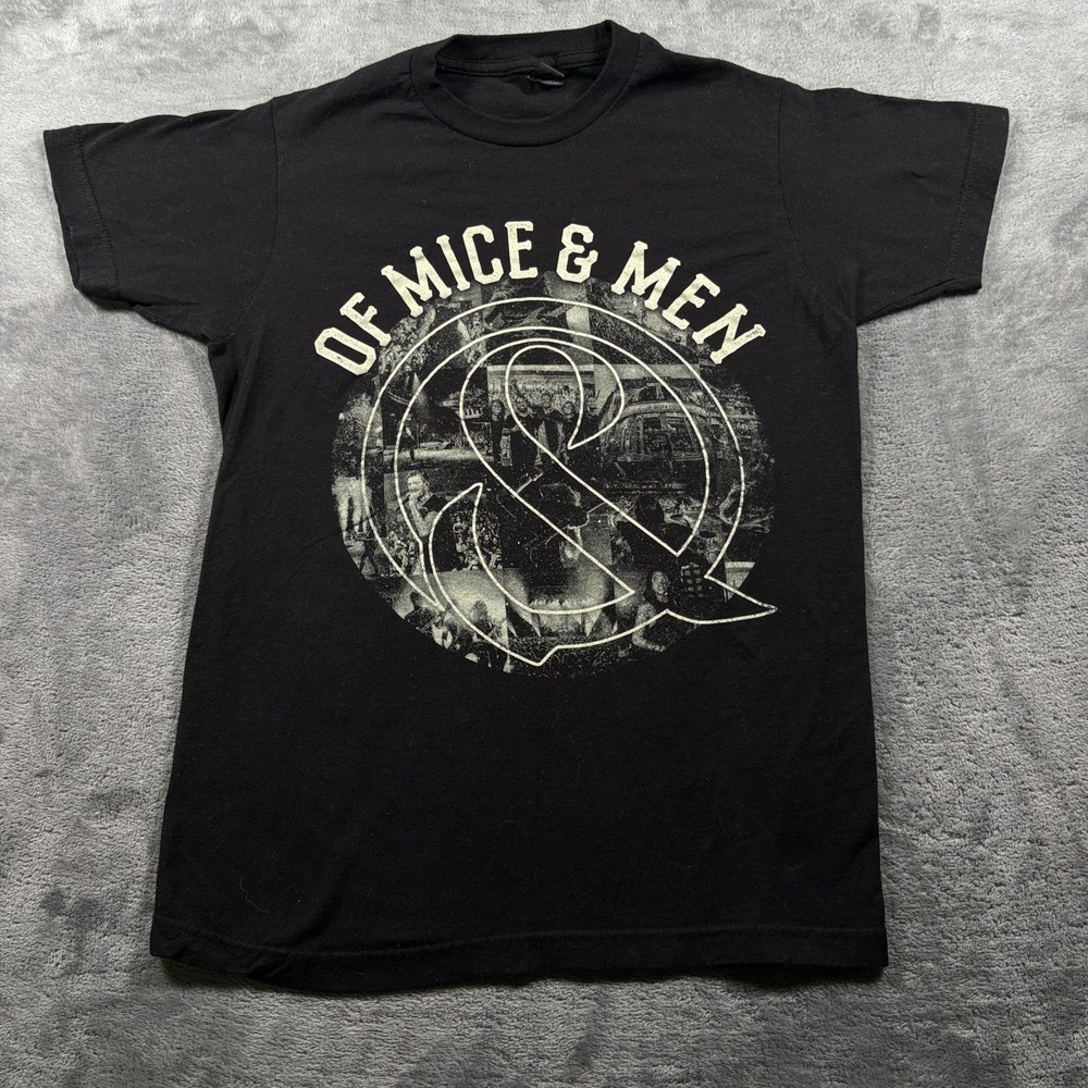 Tultex Of Mice & Men Rock Band T-Shirt Mens Small Black Cotton Graphic Print