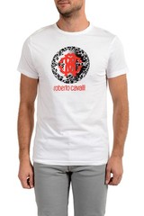 Roberto Cavalli “Beachwear” Men’s White Graphic Print T-Shirt US 2XL IT 56