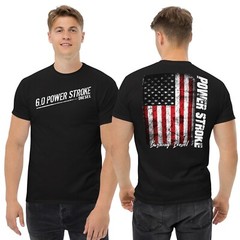 6.0 Powerstroke T-shirt Burning Diesel American Flag Shirt