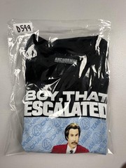 C-LIFE GROUP Shirt Mens Large Black Anchorman Ron Burgundy Quote Graphic Tee