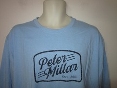 PETER MILLAR Crown Lite Graphic Print Long Sleeve Tee T-Shirt CBLU Blue Sz XL