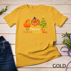Holiday Happy HallowThanksMas Christmas Halloween Family Unisex T-shirt