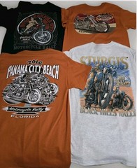 Gildan Ultra Cotton Men’s M Double-Sided Motorcycle Rally Graphic Tee Bundle