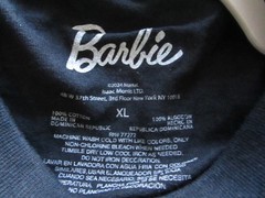 Barbie Womens Short Sleeve Black Crewneck Logo Graphic T- shirt XL NWT