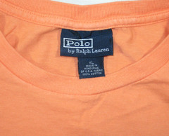 Vtg POLO BY RALPH LAUREN Single Stitch T-Shirt~Pocket W/Pony~Men’s XL~Peach~Used