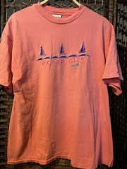 Ocean City New Jersey Sailboats Graphic Tee Shirt Size Large Color Orange