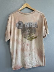 NRA Double-Sided Logo Graphic Print Mens XL Beige Pink Crew Neck T-Shirt