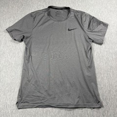 Nike Pro Shirt Men Small Gray Dri Fit Short Sleeve Standard Fit Athletic Swoosh