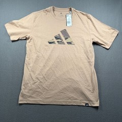 Adidas M Camo Logo T Men L Warm Sandstone Graphic Tee JM6382
