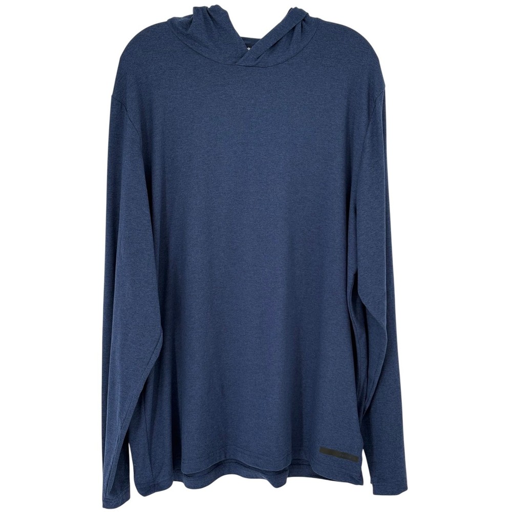 Reebok Hoodie T-Shirt Navy Blue Long Sleeve Performance Stretch XL