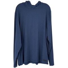 Reebok Hoodie T-Shirt Navy Blue Long Sleeve Performance Stretch XL