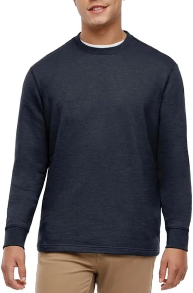 Orvis Men’s Long Sleeve Crew Neck Shirt Pullover Textured Ribbed Blue Large