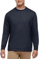 Orvis Men’s Long Sleeve Crew Neck Shirt Pullover Textured Ribbed Blue Large