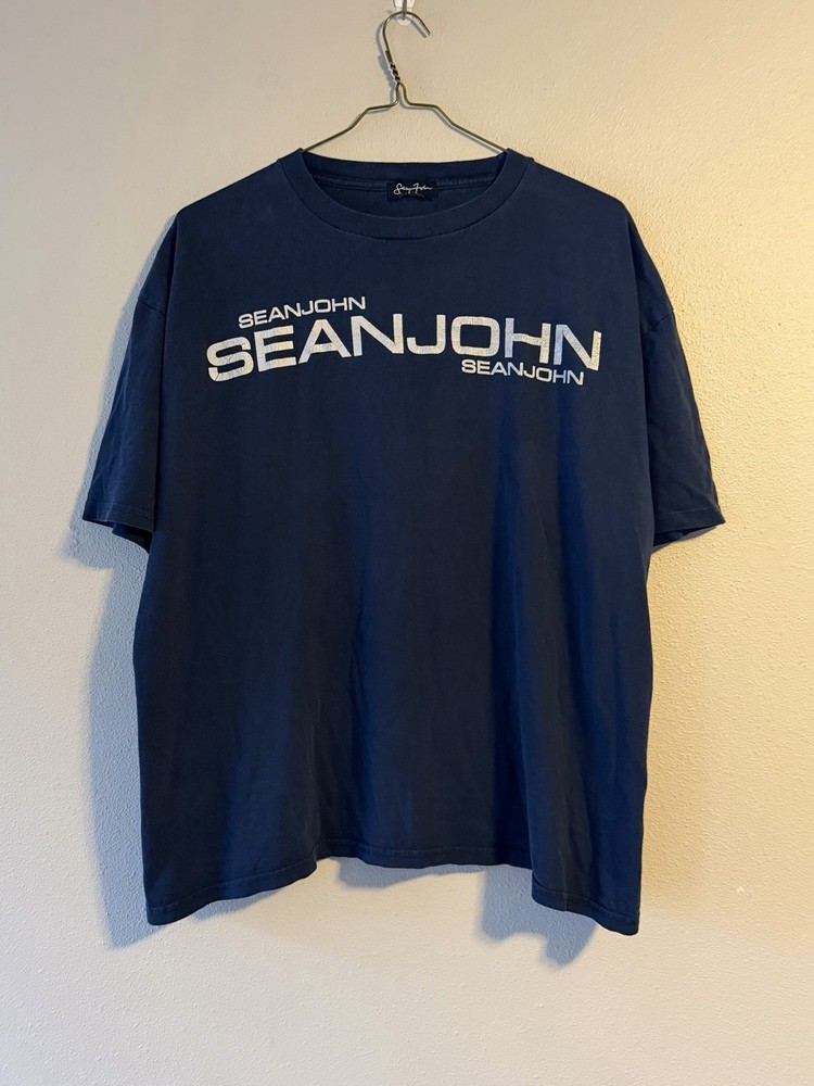 Vintage 2000s Y2K Sean John Navy Blue Spell Out T Shirt XL – Boxy Fit