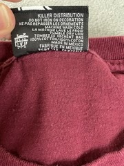 Y2K Famous Stars And Straps Shirt Mens L Logo Burgundy *Pits* Distressed *Mark