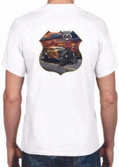 Adult DryBlend® T-Shirt – ( MEET ME ON ROUTE 66- HOT ROD / PIN-UPS / HOTTIES)