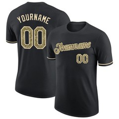 Custom Black Camo Cream Performance T-Shirt Mens Sport Baseball Graphic Gift