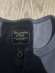 Abercrombie & Fitch Mens Large Navy Thermal Waffle Knit Henley Shirt