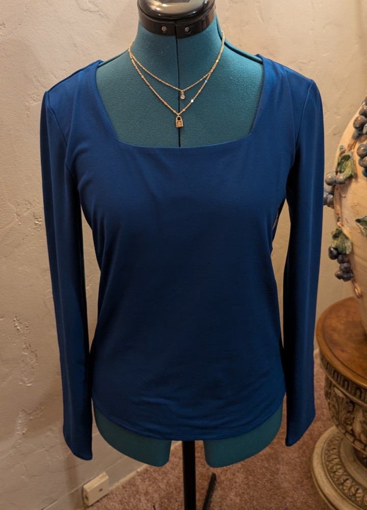 art class™ Girls’ Long Sleeve Square Neck Top – blue XXL (16/18)