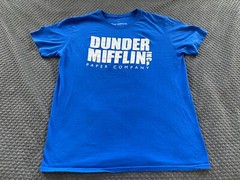 Ripple Junction The Office Dunder Mifflin Adult T Shirt Blue Large Casual Comedy