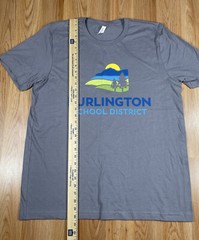 Canvas T-Shirt Mens XL Extra Large Gray Short Sleeve Burlington School District
