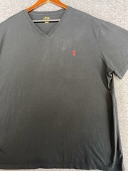 Polo Ralph Lauren Shirt Mens 2XB Black Short Sleeve Red Pony T-shirt V-neck