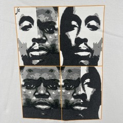 Vtg Alstyle Y2K Mens 2XL White T Shirt Tupac Notorious BIG Portrait Art Rap Tee