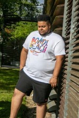 D555 Duke Big Mens Bondi Beach Printed T-Shirt White 2XL 3XL 4XL 5XL 6XL 601711K