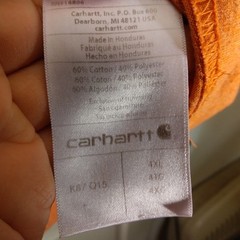 Carhartt tshirt mens 4XL XXXXL orange short sleeve crew neck pocket work wear