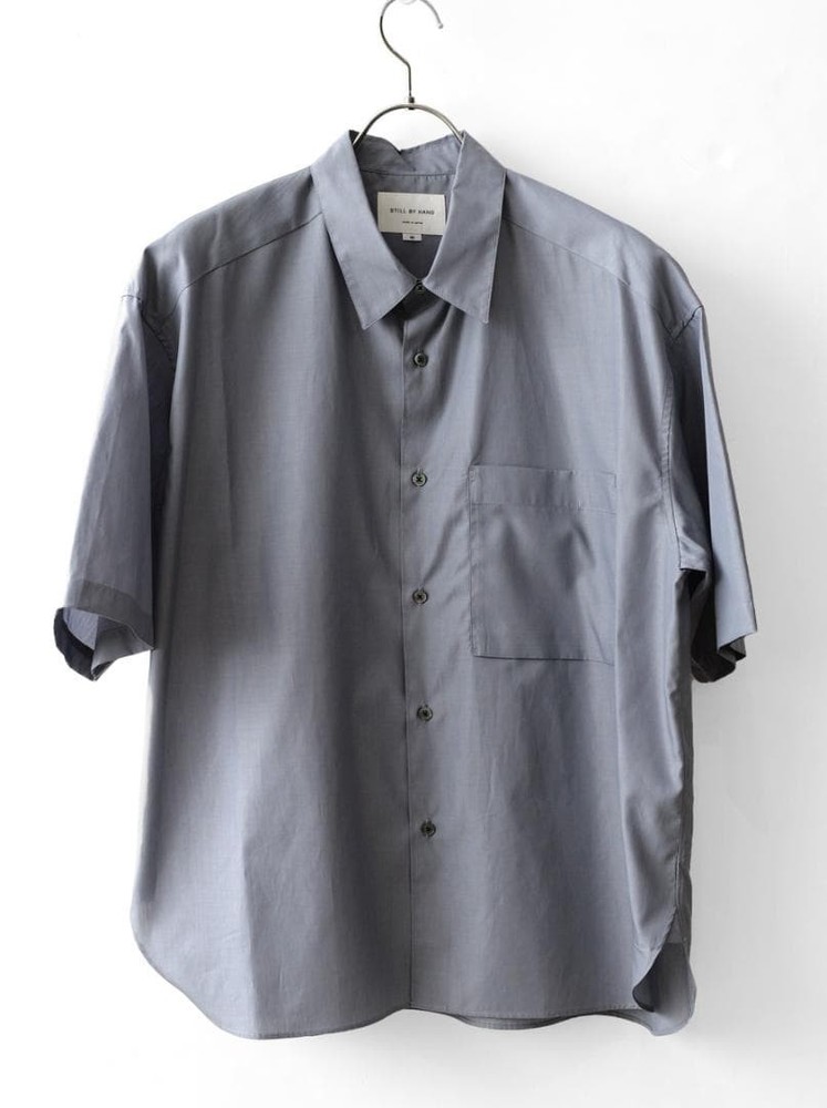 STILL BY HAND 200 Double High-Density Short Sleeve Shirt 46 Slate Gray