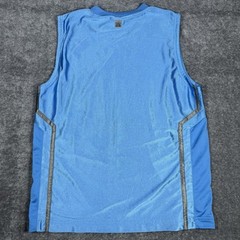 Nike Shirt Men’s Large Blue Sleeveless Swoosh Crew Neck Shiny Satin 90s Y2K