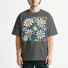 Retro Floral Daisy T-Shirt Colorful Botanical Wildflower Nature Spring Tee