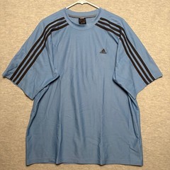 Vintage Adidas Climacool 3 Stripe Blue Athletic Training Gym shirt Large