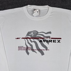 Vintage Avirex T-Shirt Mens 2XL White Long Sleeve Skate 9/11 Ground Zero Y2K NWT