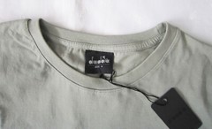 NWT Diadora Italy Soccer Brand Pale Green T-shirt with Front Logo Print Size M ~