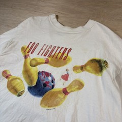 Abercrombie & Fitch Foo Fighters White T-Shirt Adult XL Oversized cropped