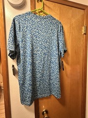 Nike New Shirt Mens L Cerulean Blue Contrast Just Do It Plaque Orange Geometric