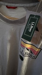 NWT L.L.Bean Gray Logo Men’s Crew Neck Long Sleeve Colorblock T-Shirt Size L
