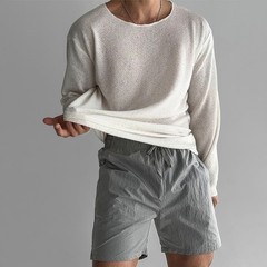 Men’s Knitted Long Sleeve T Shirt Solid Color for Daily Vacation Style
