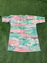 Vintage 1990s All Over Print AOP Hand Designed T Shirt Sz L SEE DESC