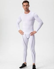 White Compression Shirt Men Long Sleeve Quick Dry Athletic T-Shirts Gym Tops …