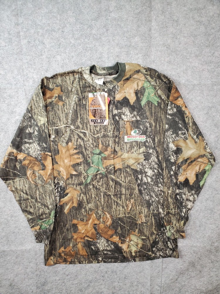 NWT Vintage Jerzees Mossy Oak Shirt Mens L Break Up Camo Long Sleeve Y2K 90s