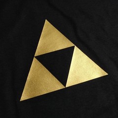 Gold Triforce Triangles Pyramid Symbol T-shirt