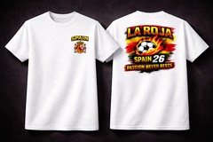 FIFA World Cup 2026 Spain La Roja Soccer Fan Graphic Printed Unisex T-Shirt