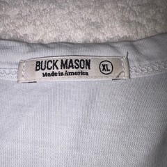 BUCK MASON Slub Classic Tee Men XL Blue Gray Straight Hem Cotton