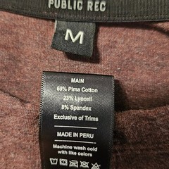 Public Rec Henley Mens Medium Burgundy Maroon Long Sleeve Pima Cotton Blend