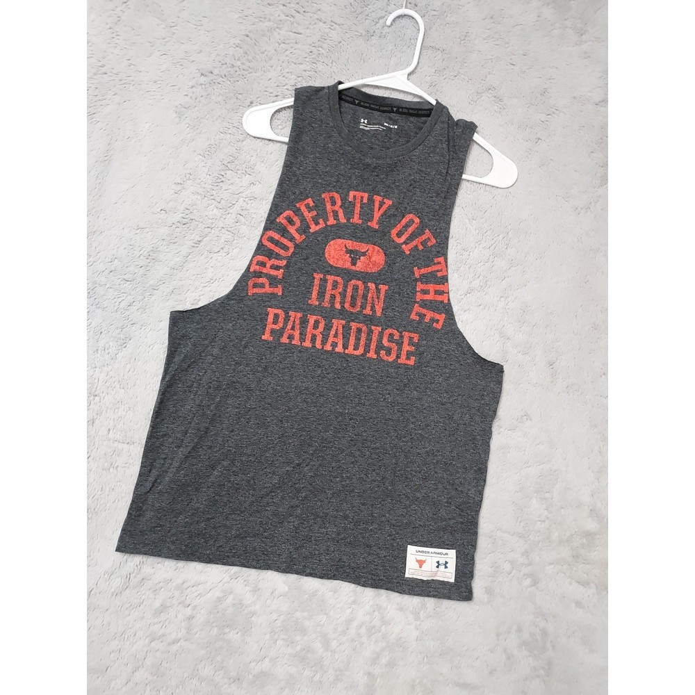Under Armour Shirt Mens Medium Project Rock Iron Paradise Sleeveless Tank Top M